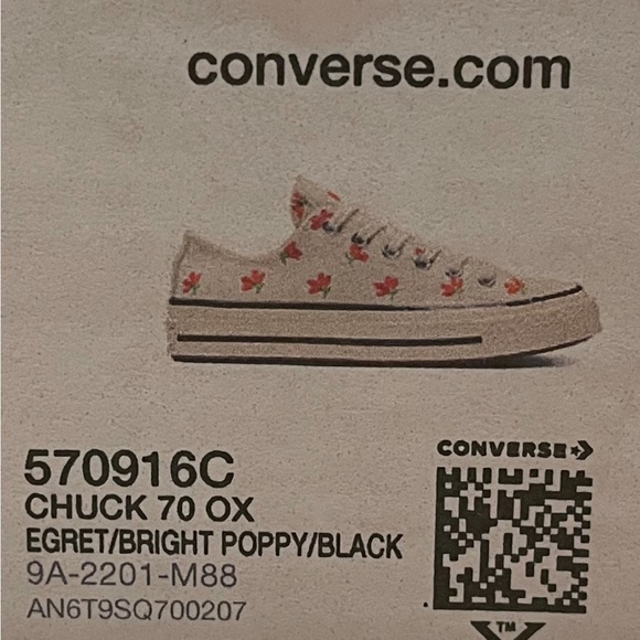 NWT Chuck 70 bright Egret/Poppy/black low top 7 (FINAL PRICE) - Picture 12 of 16